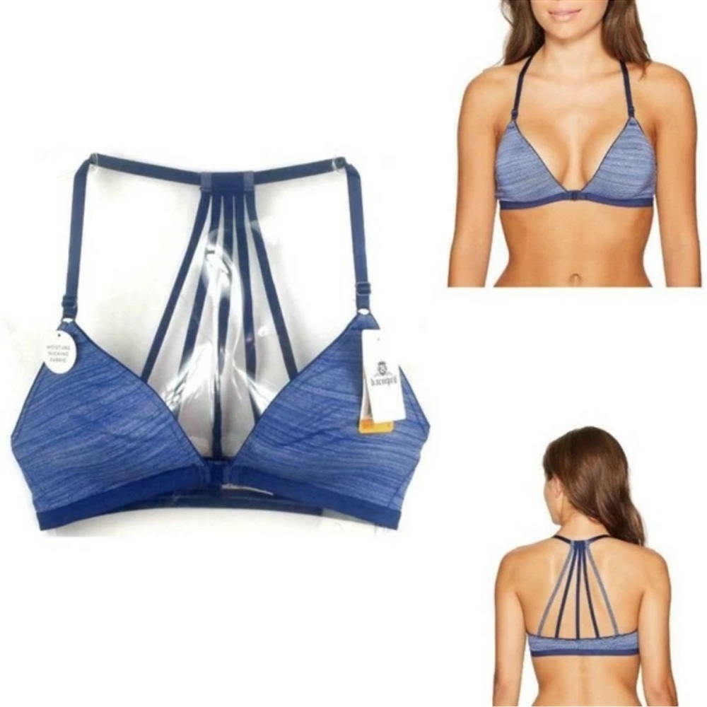 New b.tempt'd 916258 Front Close Strappy Bralette Size S Blue